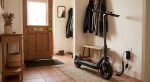 trottinette électrique en charge dans une entrée